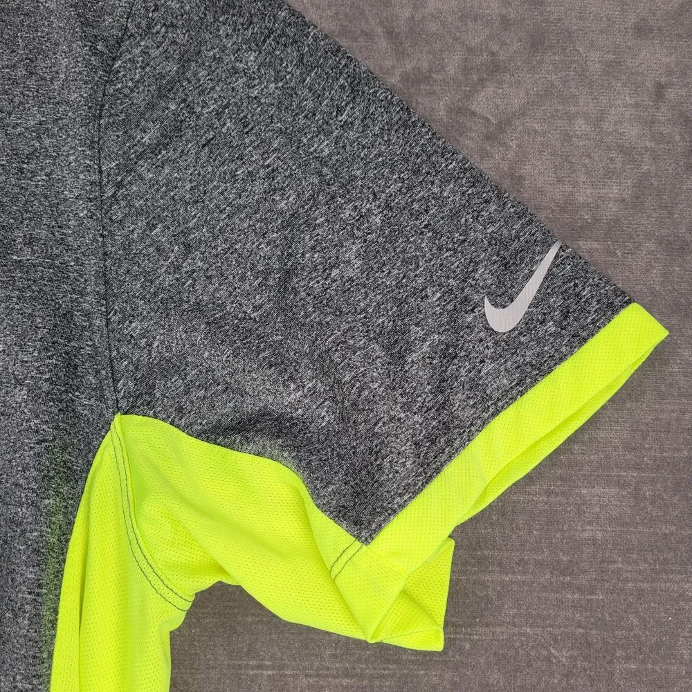 Nike The Hooters & Blowfish Golf Polo Shirt Athletic Fit Gray Neon Green Mens XL